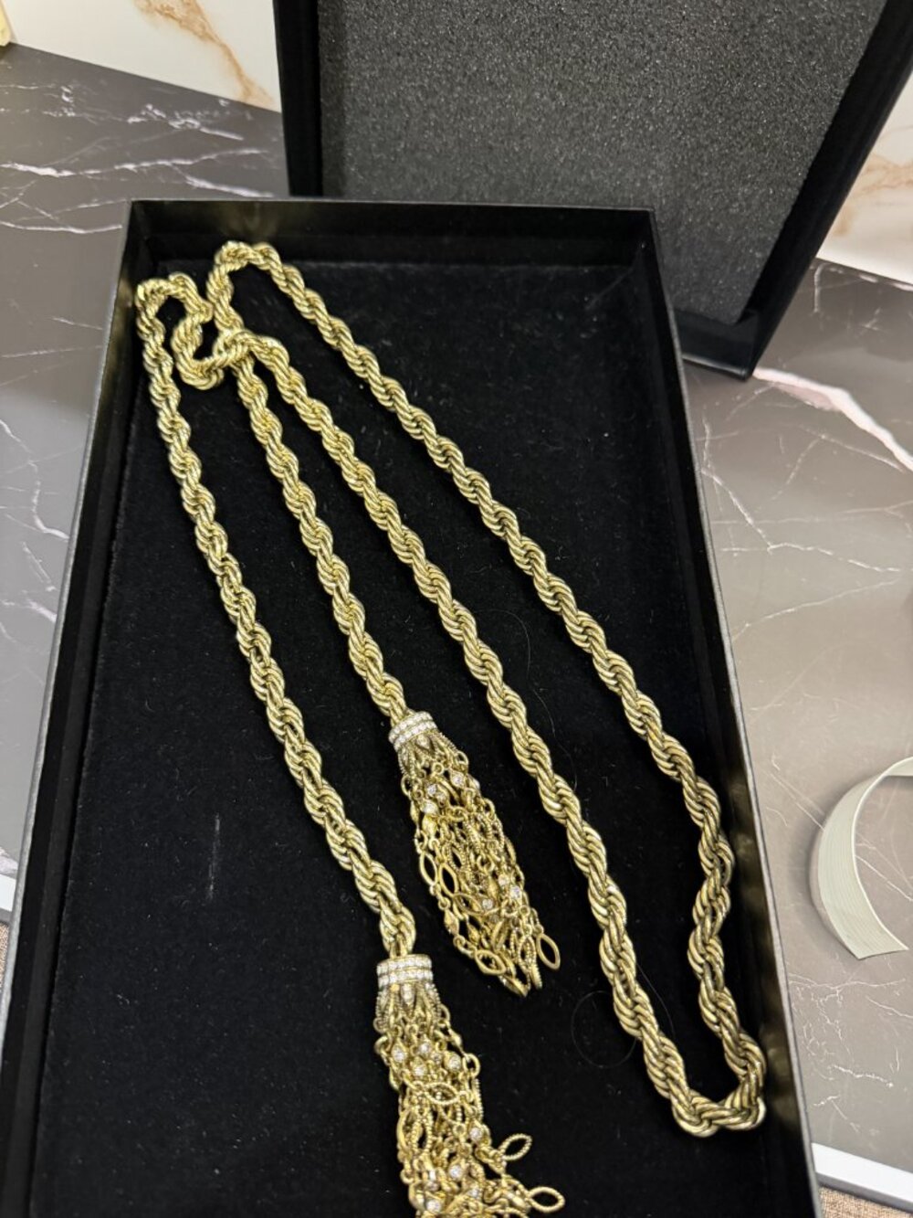 Heidi Daus Cool School Jewels Multi Wear Lariat Tassel Necklace Crystal - Picture 7 of 8